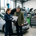 Car service cost explained during a professional vehicle maintenance assessment
