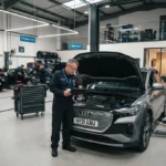 Professional garage services in a modern UK automotive workshop