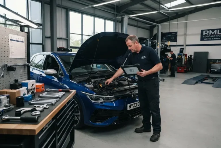 Vehicle repair costs being assessed by a professional automotive technician