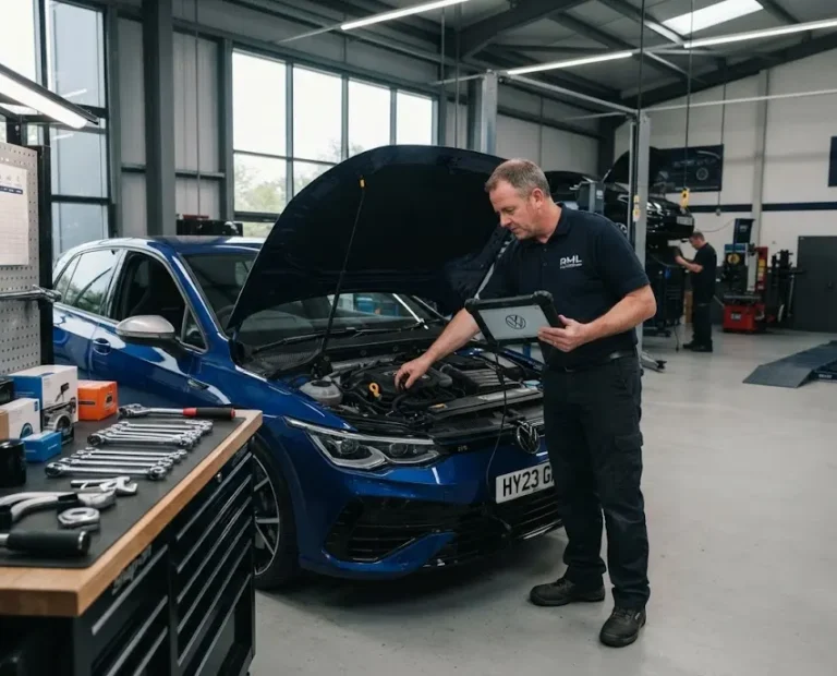 Vehicle repair costs being assessed by a professional automotive technician