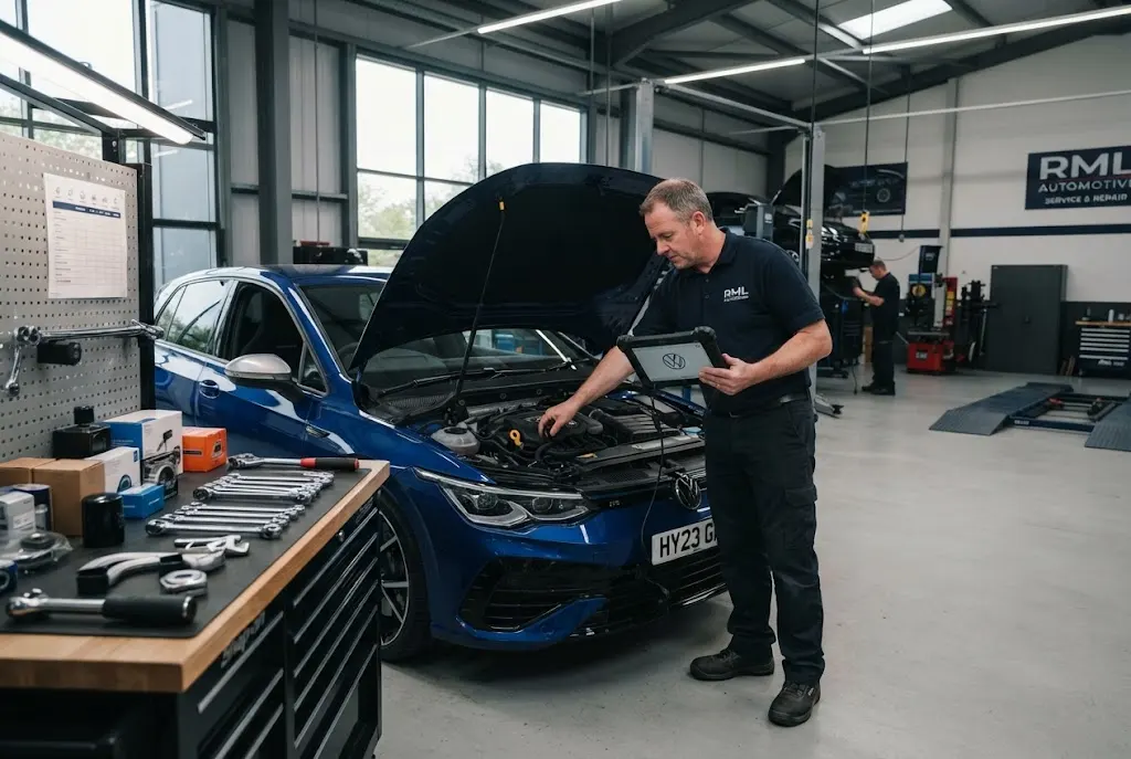Vehicle repair costs being assessed by a professional automotive technician